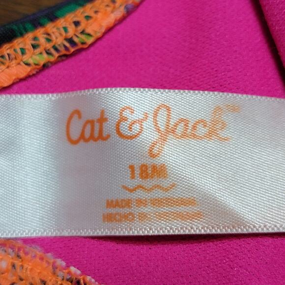 Cat & Jack Infant Orange & Pink Floral Parakeet Swimsuit w/ Tutu - Size 18m - Picture 6 of 6